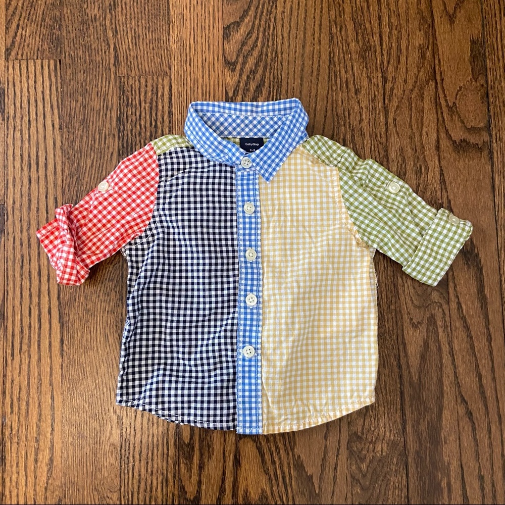 Baby Gap Gingham check button down shirt